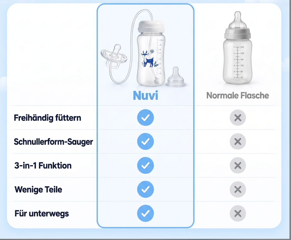 Vergleich Nuuvoo und normale Flasche